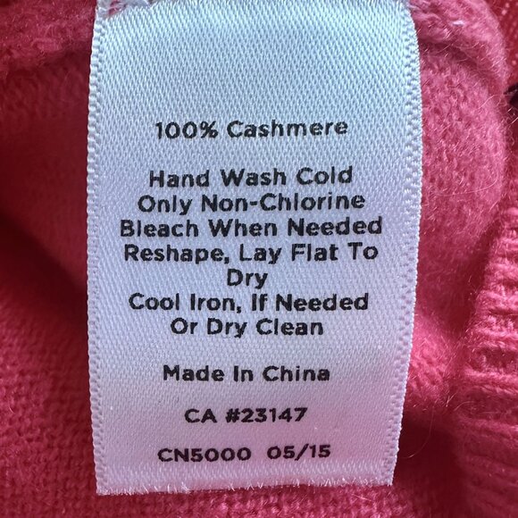 Talbots Petites 100% Pure Cashmere Sweater Coral Pink Size P - Picture 4 of 6